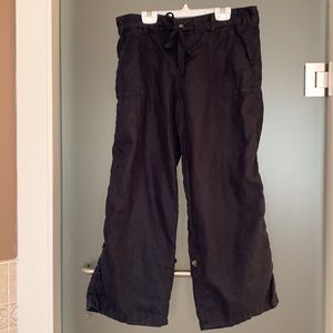 Calvin Klein Navy Blue Linen Capris
